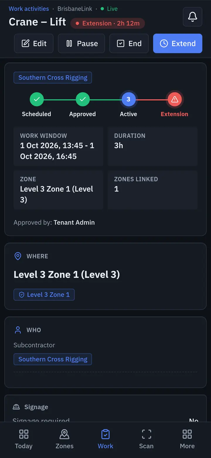 Activity detail on a phone
