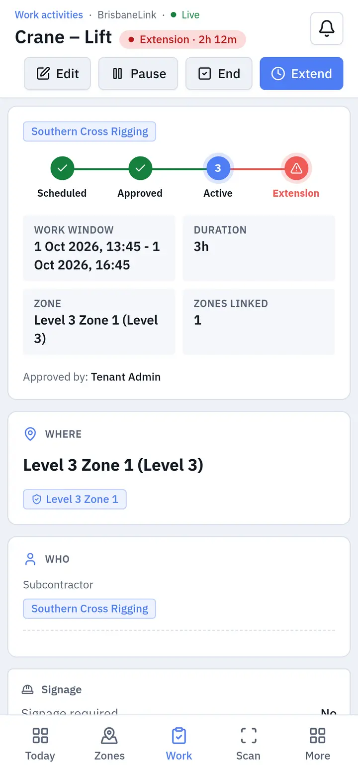 Activity detail on a phone